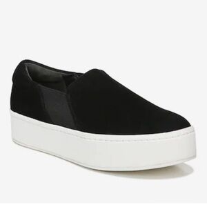 Vince Warren Platform Slip-On Sneaker in Black Suede
